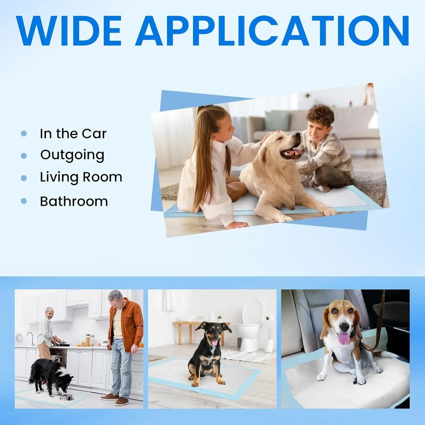 Super Absorbent Leak-Proof Dog Pee Pads, 22x23 Inches, Disposable Pet Training Pads for Quick Drying (30 Count)