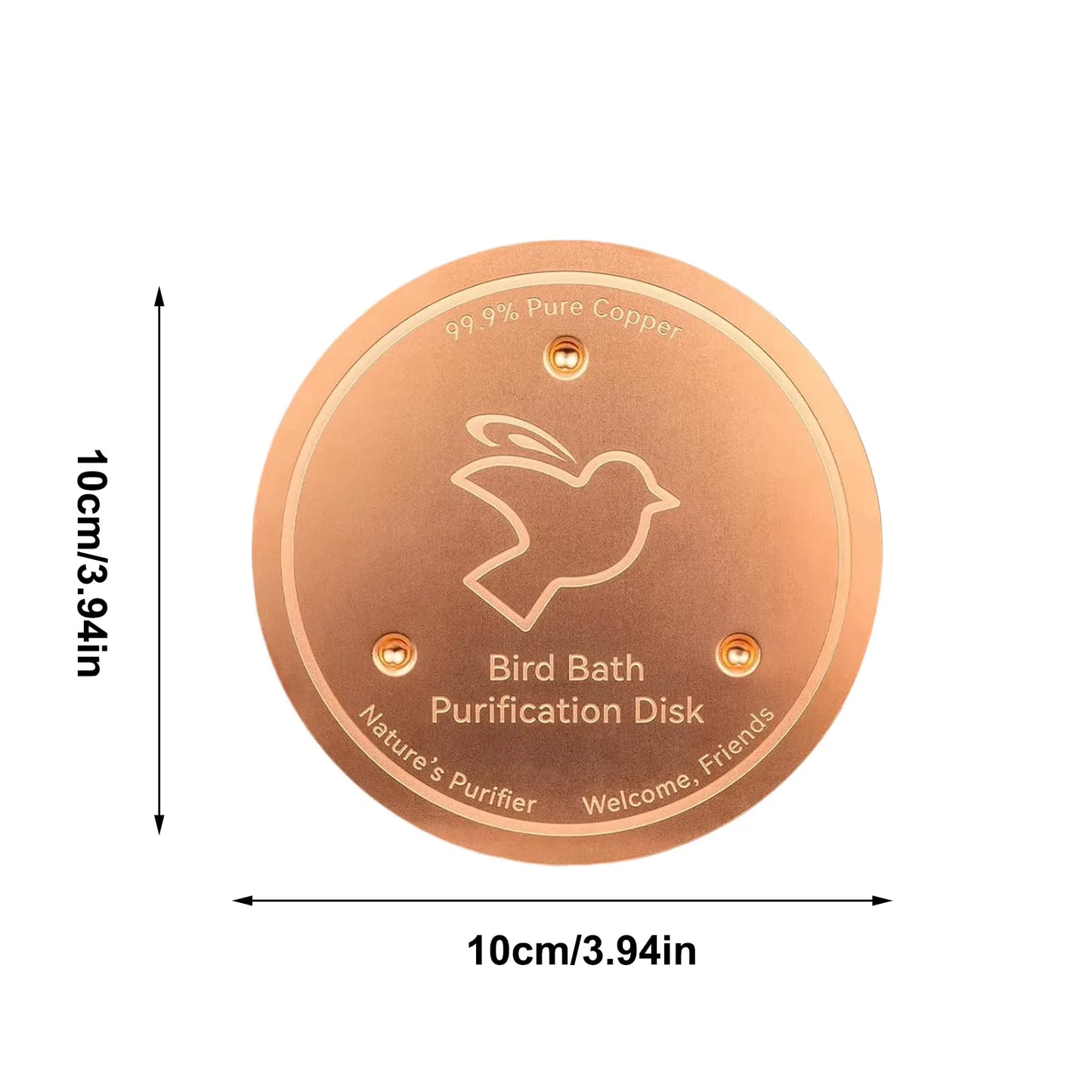 99.9% Pure Copper Bird Bath Cleaner Disc Physical Water Purifier Bird Water Feeder Outdoor Garden Birdbath Accessory