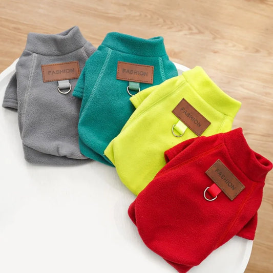 Winter Warm Dog Clothes for Small Dogs Fashion Dog Hoodies Solid Color Puppy Sweatshirt Soft Cat Pullovers Chihuahua Pet Hoodies