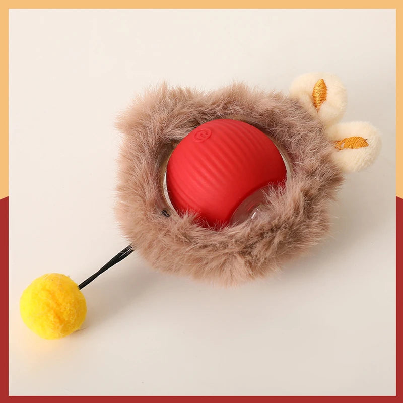 Smart Interactive Cat Toys Ball Fast Rolling in Pouch Hide and Seek Kitten Motion Activated Interactive Indoor