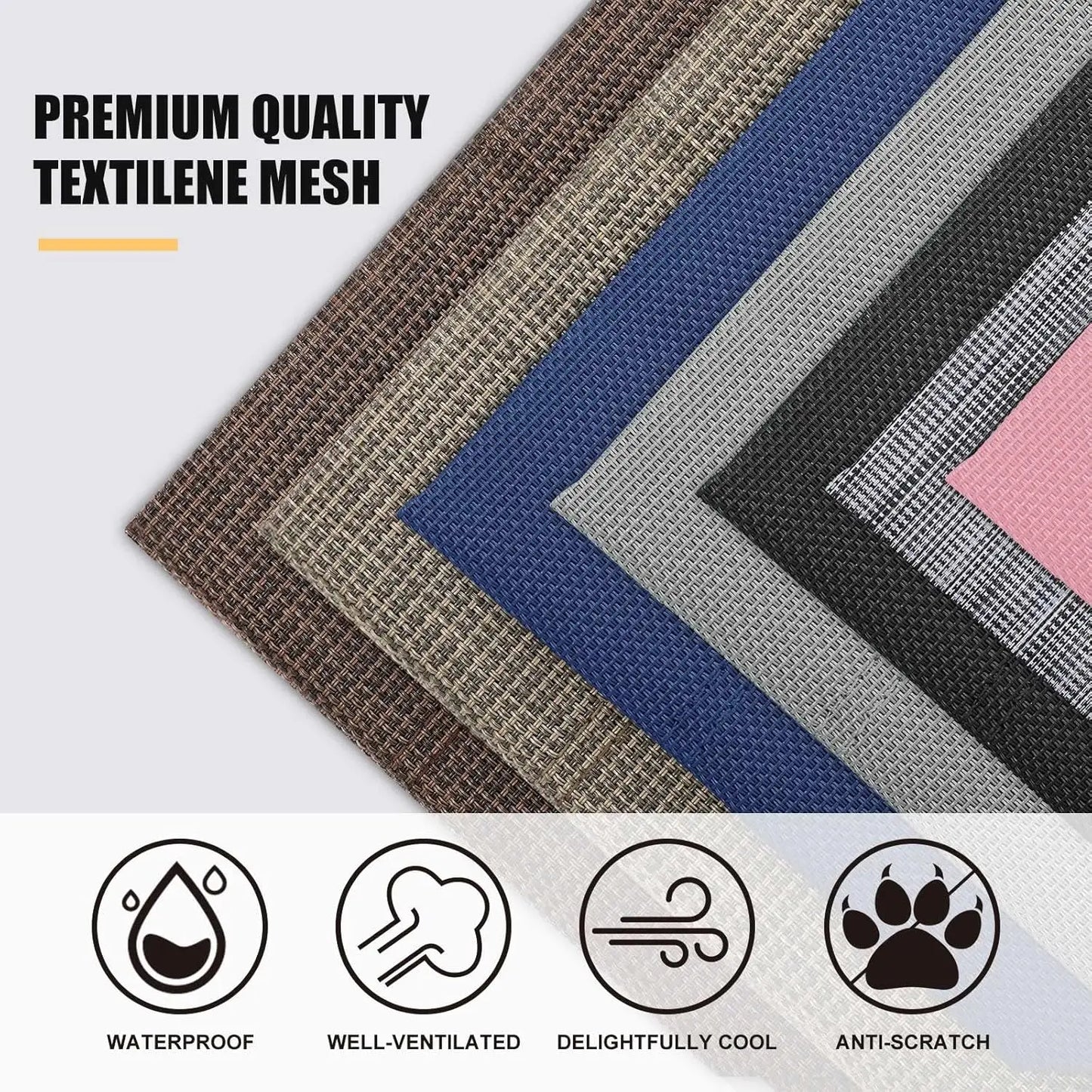 Elevated Cooling Dog Bed - Chew Proof Raised Cot with Rustless Frame & Breathable Mesh, Indoor Outdoor Use