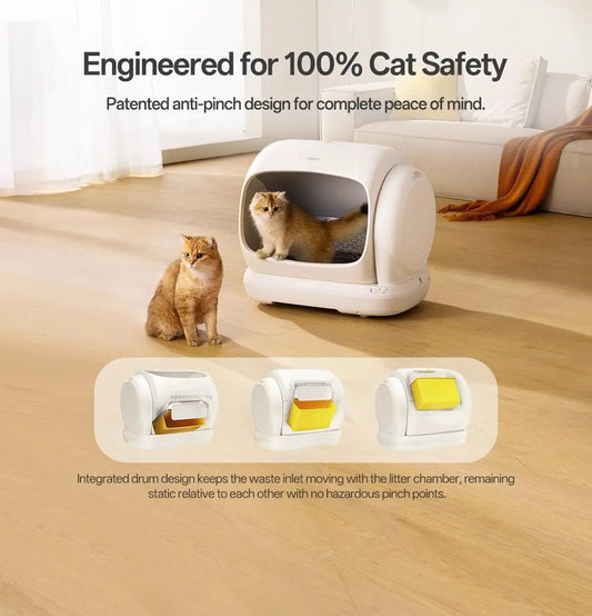 Automatic Cat Litter Box, Self Cleaning Litter Box for Multiple Cats, Anti-Pinch Safety Protection, Smart APP, Customized