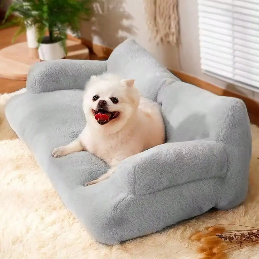 Dog Sofa, Small Dog And Cat Supportive Bed For Small Dogs, With Colorful Elastic Balls For Playing With Cats, Featuring A Removable And Washable Cover, Fluffy Cat Sofa With A Non-Slip Bottom