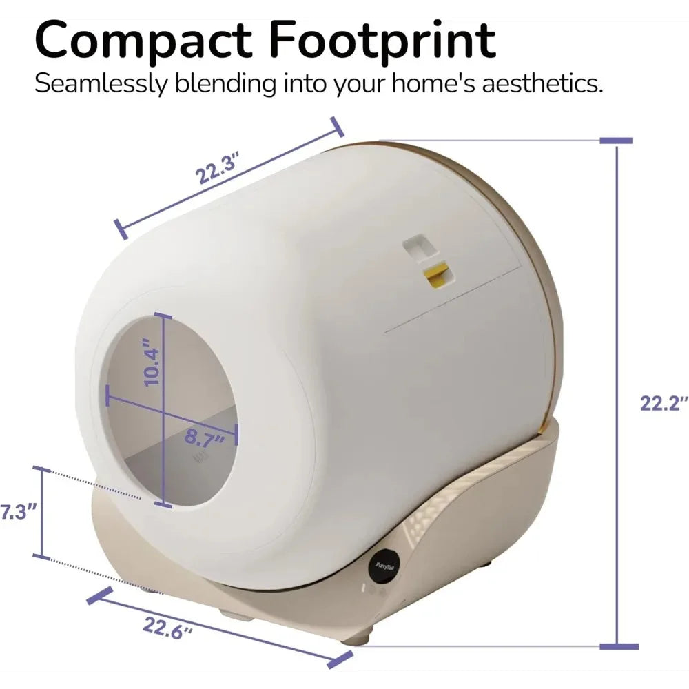 Self Cleaning Litter Box | APP + Automatic (All Cats Compatible) | Odor Control, Spacious Interior & Large Wastes Bin