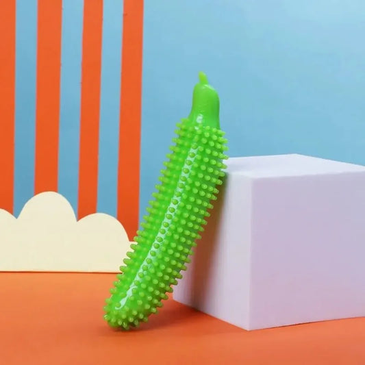 Dog Teeth Grinding Stick Cucumber Shape Bite Resistant TPE Dog Chew Toy Wear Resistant Pet Molar Stick Teeth Cleaning