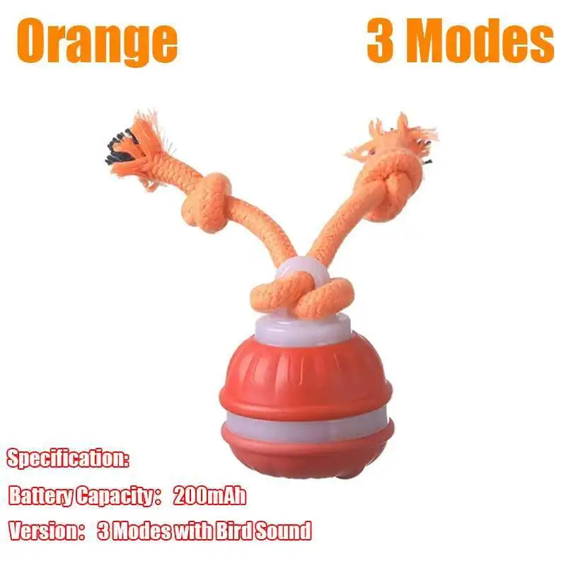 Smart Dog Toys Interactive Teasing Ball With Motion Activated Automatic Moving Squeaky Dog Toy Balls Puppy Chew Toys Knot Rope