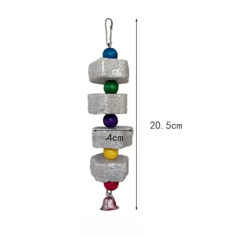 Flower-Shaped Bird Molar Toy Parrot Grinding Stone Bird Cage Toy Parakeet Chinchilla Squirrel Toy Bird Cage Accessories