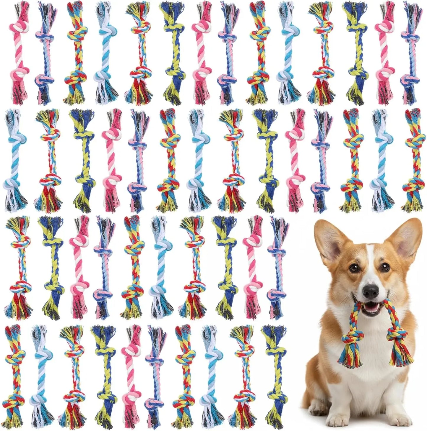 Interactive Tug of War Dog Toy, Braided Cotton Rope for Pulling & Chewing, Bonding Fun with Your Pet