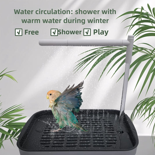 Bird Daily Use Bathtub for Health Bird Shower Basin for Tabletop Automatically Circulates.