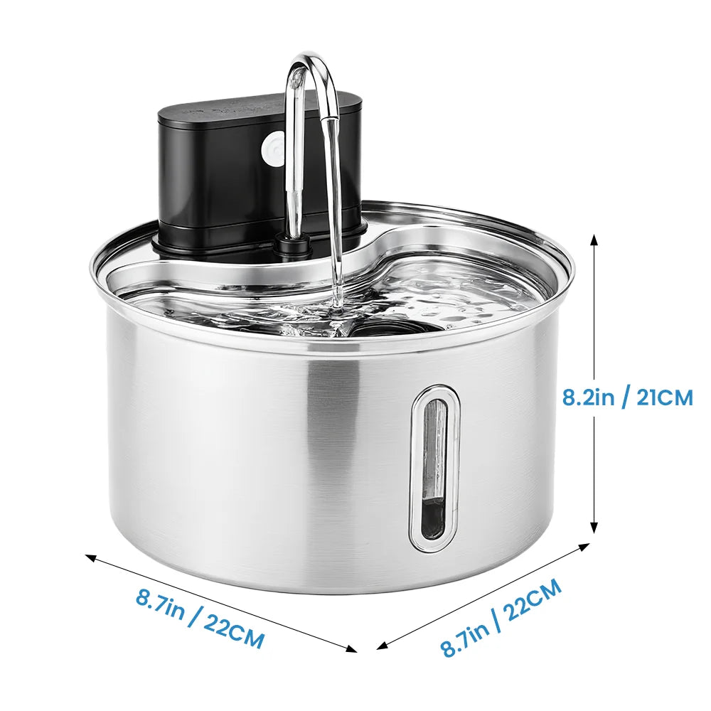3.5L Stainless Steel Cat Sensor Water Fountain Wireless Smart Automatic Pet Water Dispenser For Cat Dog