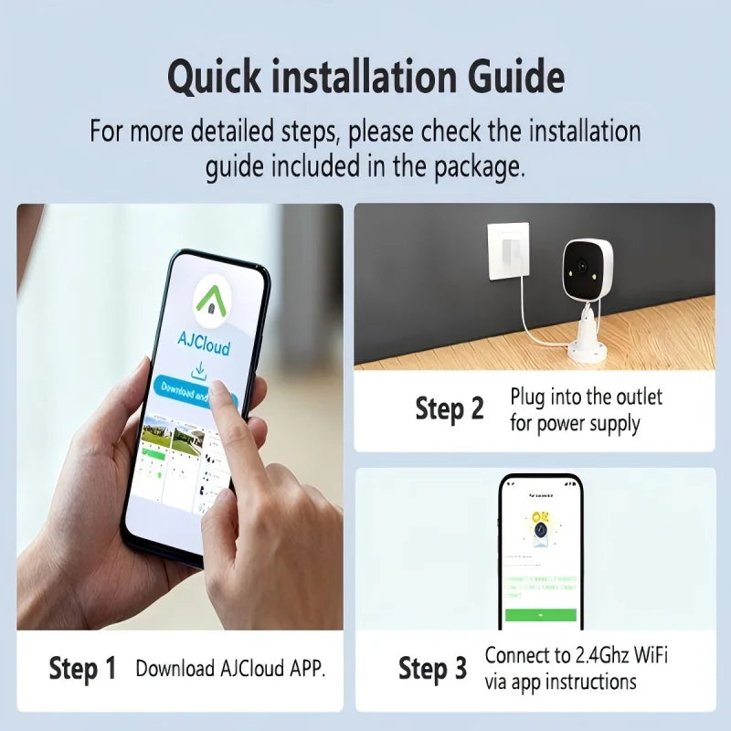 Jennov Outdoor/Indoor Security Cameras 2K HD Wireless WiFi Color Night Vision IP66 Waterproof Pet Dog Cat Baby Monitor Camera