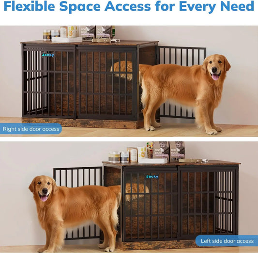 47' Dog Crate Furniture for 1 Dogs, Heavy Duty Indoor Dog Kennel for Medium/Large Dogs