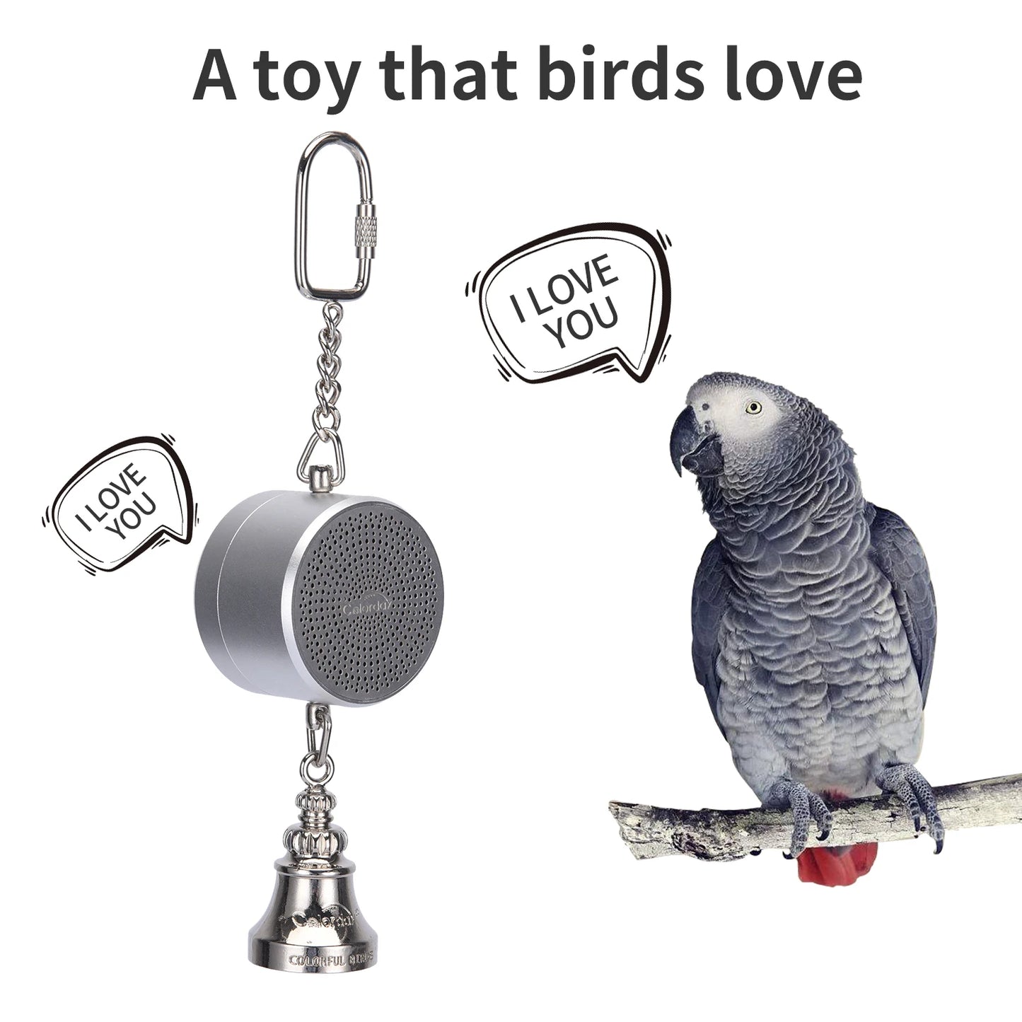 Parrot Toys to Teaching Training Bird Talking Coach Interactive Recording Playback Retell Electronic Voice Chewing Tearing Bell