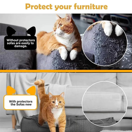 Anti Cat Scratch Furniture Protector Self-Adhesive Peelable Cat Training Protectors PVC Transparent Tape for Couch Sofa Sticker