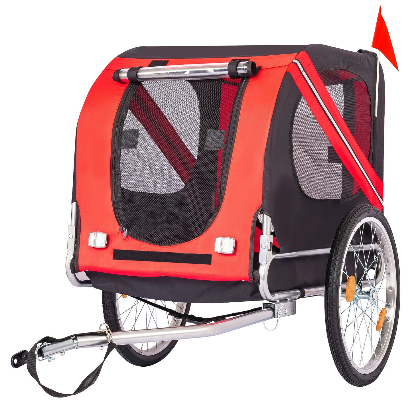 Steel Dog Bike Trailer with Universal Bicycle Coupler Folding Pet Cart Bicycle Carrier Max 40kg Water Resistant