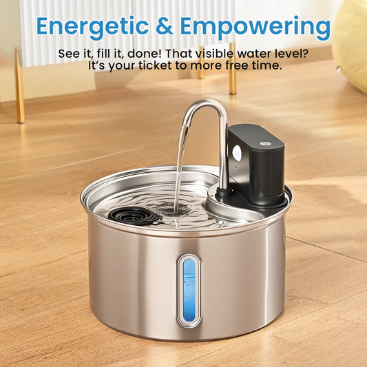 3.5L Stainless Steel Cat Sensor Water Fountain Wireless Smart Automatic Pet Water Dispenser For Cat Dog