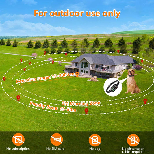 Electric dog fencing with GPS Electric Satellite Technology, Pet Fencing System Range 15~2000m