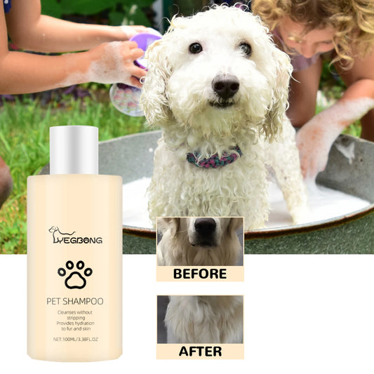 Yegbong Gentle Pet Cleaning Shampoo Mild Remove Dirt Reduce Tangles Restore Shine Smoothing Hair Daily Grooming Care Pet Shampoo
