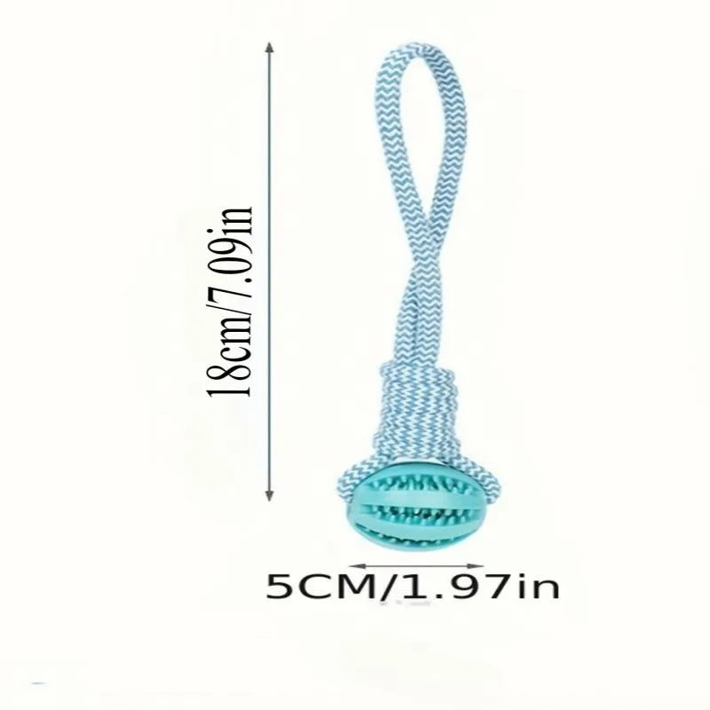 Interactive Dog Toy Tug Rope, Treat Dispenser Ball, Chew Toy for Large Breeds, Durable & Dental Health (Colors Vary)
