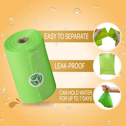 900PCS Dog Poop Bags Rolls – Leak-Proof Biodegradable Pet Waste Bags 9x13 Inch, Easy Tear Dispenser Refill Garbage Bags
