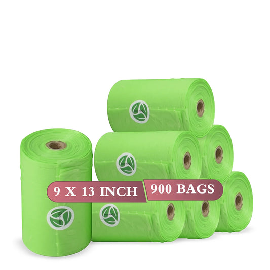 900PCS Dog Poop Bags Rolls – Leak-Proof Biodegradable Pet Waste Bags 9x13 Inch, Easy Tear Dispenser Refill Garbage Bags