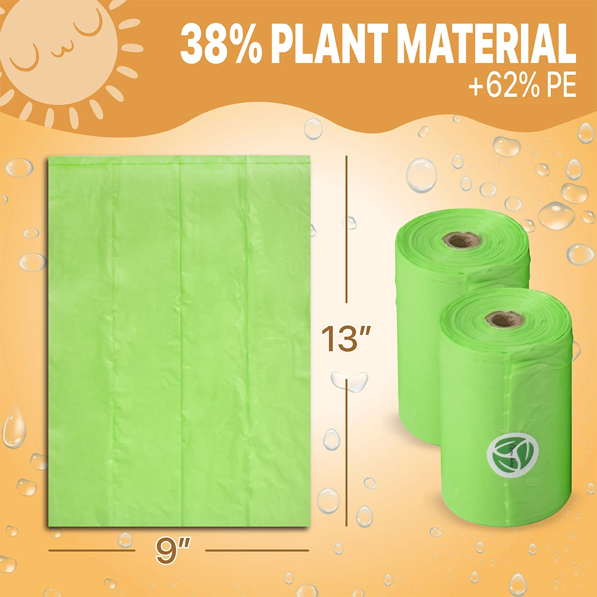 900PCS Dog Poop Bags Rolls – Leak-Proof Biodegradable Pet Waste Bags 9x13 Inch, Easy Tear Dispenser Refill Garbage Bags