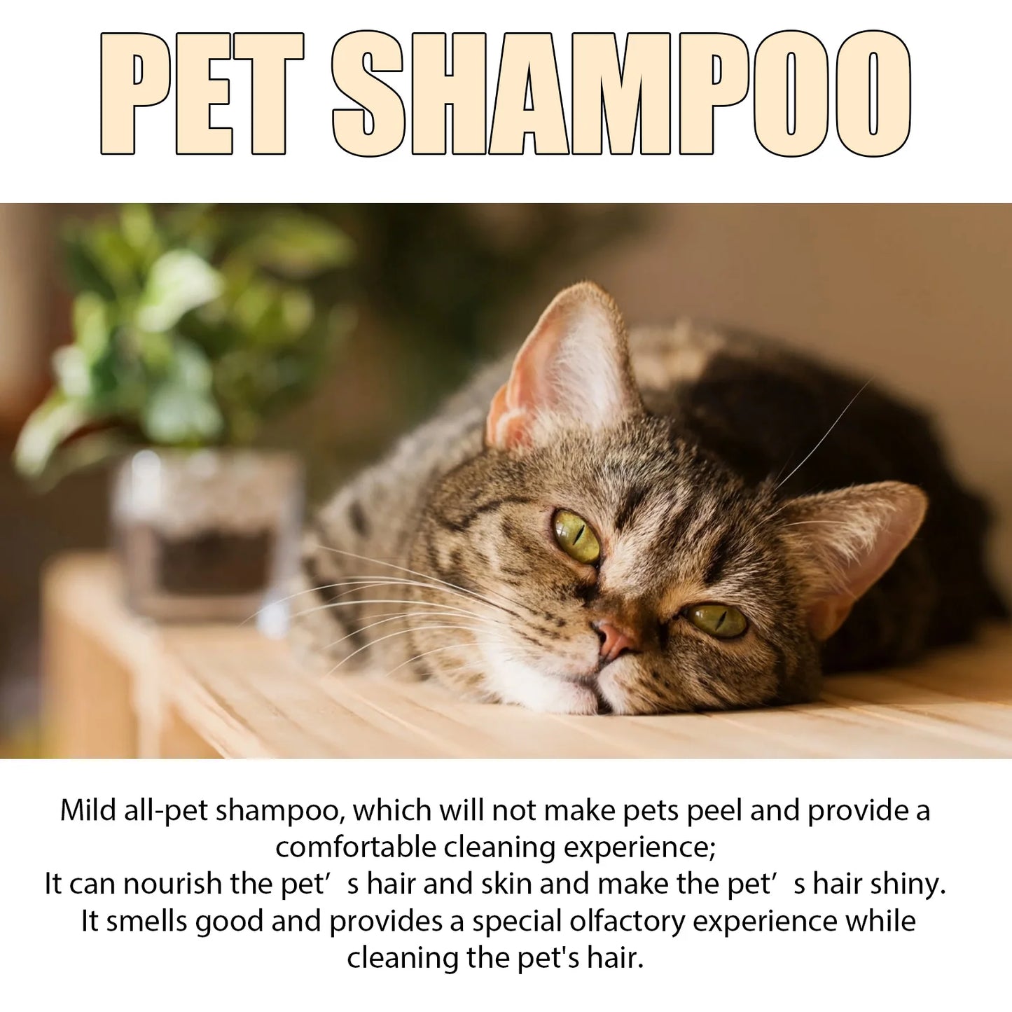 Yegbong Gentle Pet Cleaning Shampoo Mild Remove Dirt Reduce Tangles Restore Shine Smoothing Hair Daily Grooming Care Pet Shampoo