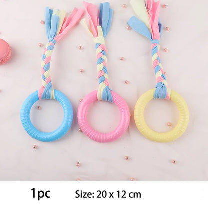 Pet Dog Toys For Small Dog Chews TPR Knot Toys Bite Resistant Molar Teeth Cleaning Dog Training