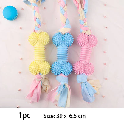 Pet Dog Toys For Small Dog Chews TPR Knot Toys Bite Resistant Molar Teeth Cleaning Dog Training