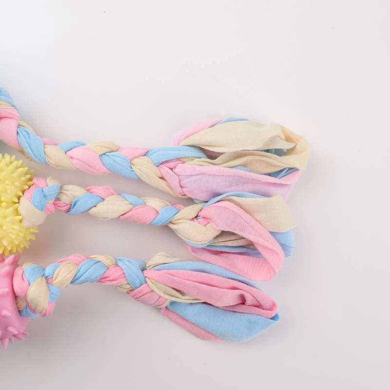 Pet Dog Toys For Small Dog Chews TPR Knot Toys Bite Resistant Molar Teeth Cleaning Dog Training