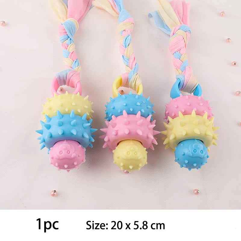 Pet Dog Toys For Small Dog Chews TPR Knot Toys Bite Resistant Molar Teeth Cleaning Dog Training