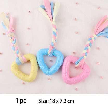 Pet Dog Toys For Small Dog Chews TPR Knot Toys Bite Resistant Molar Teeth Cleaning Dog Training