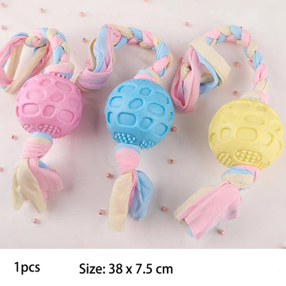 Pet Dog Toys For Small Dog Chews TPR Knot Toys Bite Resistant Molar Teeth Cleaning Dog Training