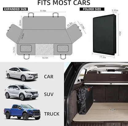 Back Seat Extender,Dog Seat Cover for Back Seat,Hard Bottom Car Seat Cover for Dogs,Dog Hammock for Car