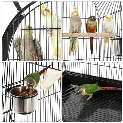 59-Inch Rolling Standing Medium Dome Open Top Bird Cage for Parrots Cockatiels Sun Conures Parakeets Lovebirds, Customized