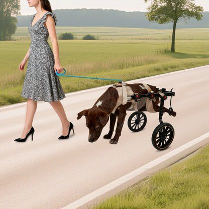 Pet Walking Aid Pet Rehabilitation Walking Aid Multi-Scenario Usage 2-Wheel Dog Wheelchairs for Back Legs/Senior Dogs 65kg Load