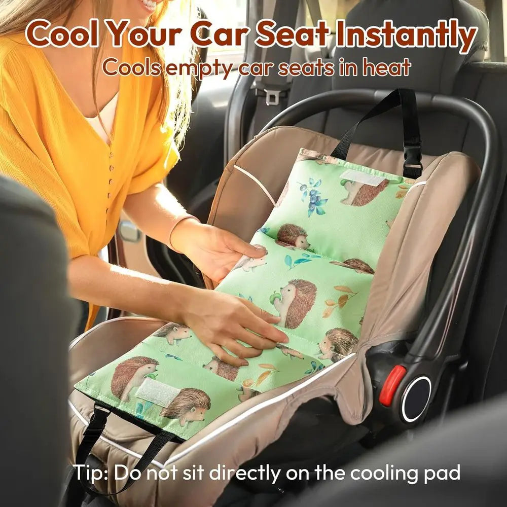 Summer Car Seat Cooling Pad with Ice Packs Insulated Cooler Mat Sun Protection Cover for Stroller Kids And Pets