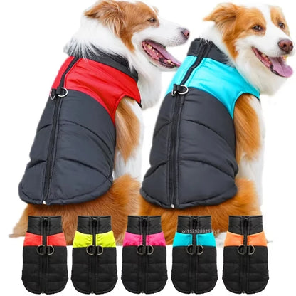 Waterproof Warm Dog Clothes Pet Coat Winter Vest Padded Zipper Jacket Small Medium Big Dogs