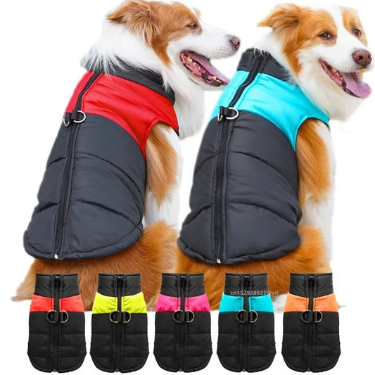 Waterproof Warm Dog Clothes Pet Coat Winter Vest Padded Zipper Jacket Small Medium Big Dogs