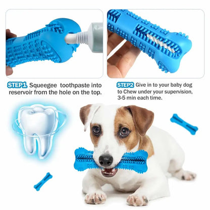 Soft Rubber Dog Toothbrushes Puppy Toys Dog Brush Stick 360 Degree Teeth Cleaning Toothpaste for Small Dogs