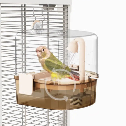 Bird Baths for Cage Indoor Parakeet Bath with Pump, Bird Shower with 2 Modes Running Water,