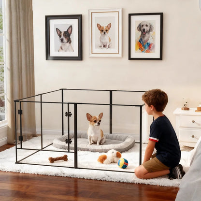 Large Acrylic Dog Playpen Enclosure Indoor Pet Cage Fence Cat Kitten Rabbit Bunny Hedgehog Pet Whelping Box Full Visibility