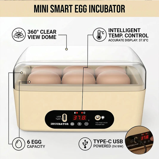 Fully Automatic Incubator For Egg Chick Poultry Intelligent Bionic Chicken Duck Pigeon Incubator USB Charge 24-hour Thermostatic