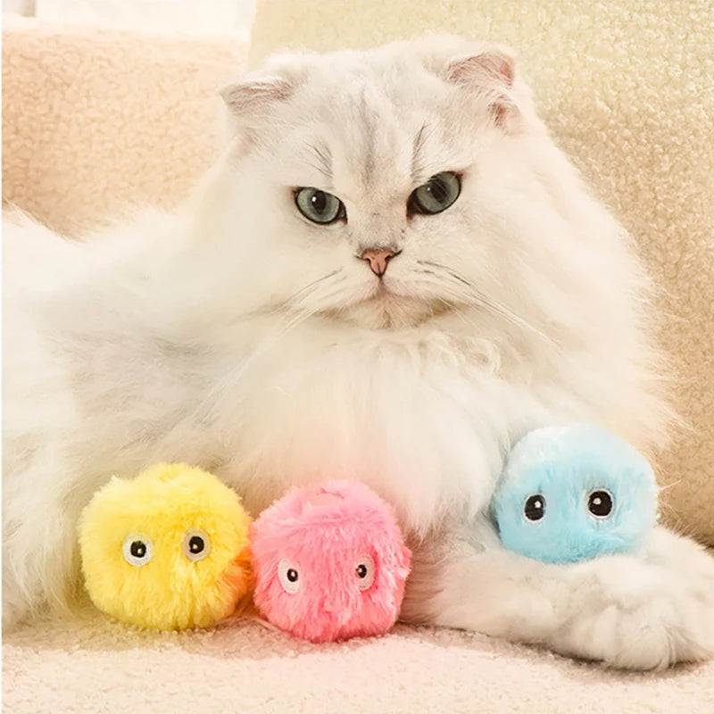 Smart Cat Toys Interactive Ball Catnip Cat Training Toy Pet Playing Ball Pet Squeaky Supplies