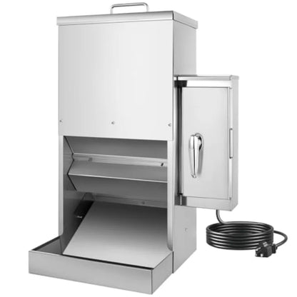 16L Large Capacity Programmable Timer Stainless Steel Pet Food Dispenser in Silver for Large Breed Dogs or Cats