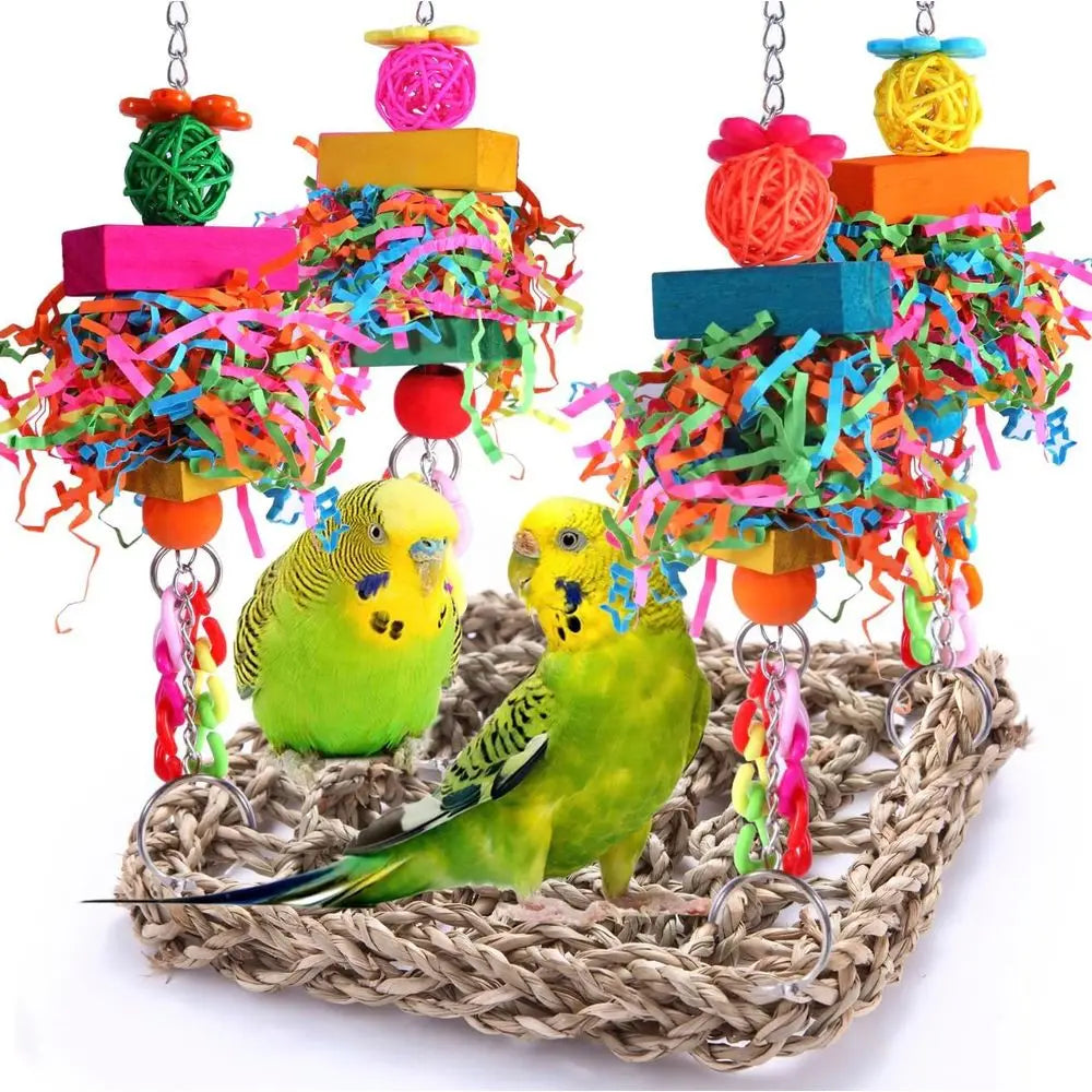Colorful Bird Toys and Accessories for Conure, Lovebirds, Cockatiels, Budgies, and Small Birds