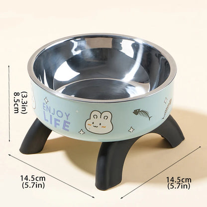 Elevated Pet Food Bowl Anti-slip Raised Stainless steel Cat Food Water Bowl with Stand Pet Feeding Drinking Bowls