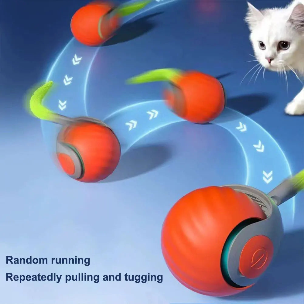 Automatic Moving Cat Toy Ball Smart Cat Toys USB Rechargeable