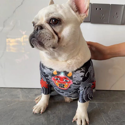 Funny Dog Tattoo Clothes Puppy Spring Clothes Dog Supply Handsome Trend Pet Vest Corgi French Bulldog Printed Dog Clothes Outfit