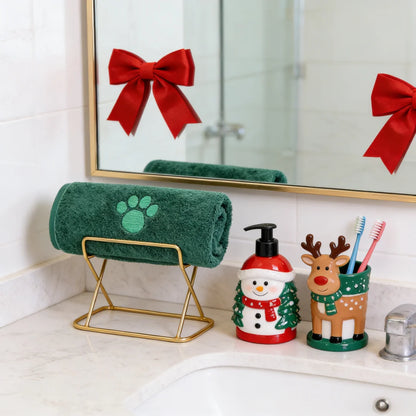 Gift for Host Christmas Dog Bath Towel - Absorbent Dog Towel Cozy Home Stocking Stuffers Quick-Dry Bath Towel for Dogs & Cats